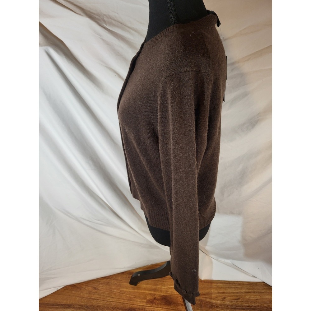 NWT Brown Magaschoni Size Small 100% Cashmere Cardigan Sweater - Picture 3 of 5
